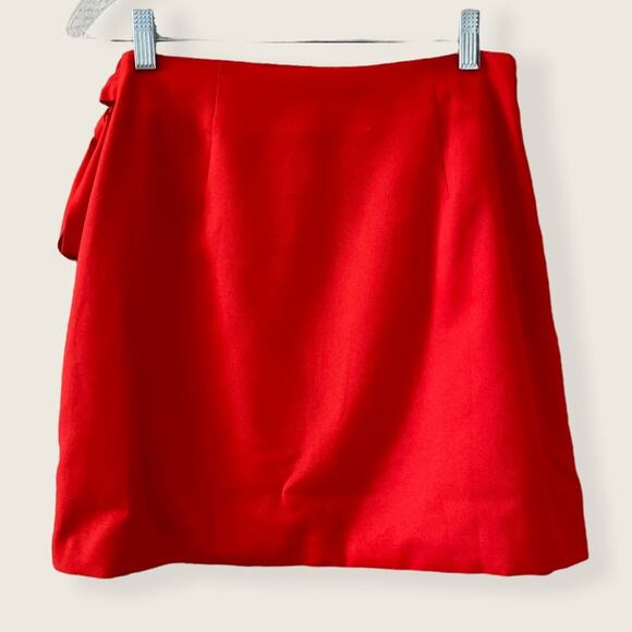 FASHION UNION Wrap Mini Skirt Red Size 4 Date Night Cute Holiday - Picture 6 of 10